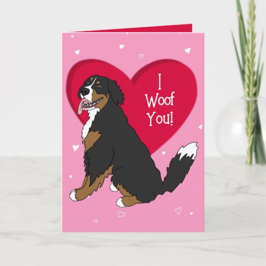 Bernese Mountain Dog Valentijnsdag Bedankkaart (Voorkant)