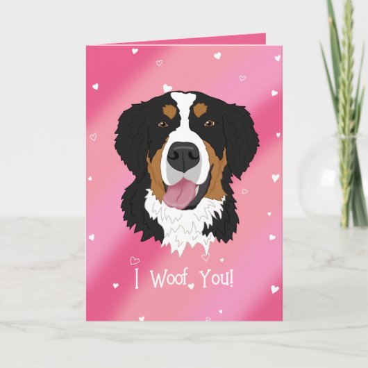Bernese Mountain Dog Valentijnsdag Bedankkaart (Voorkant)