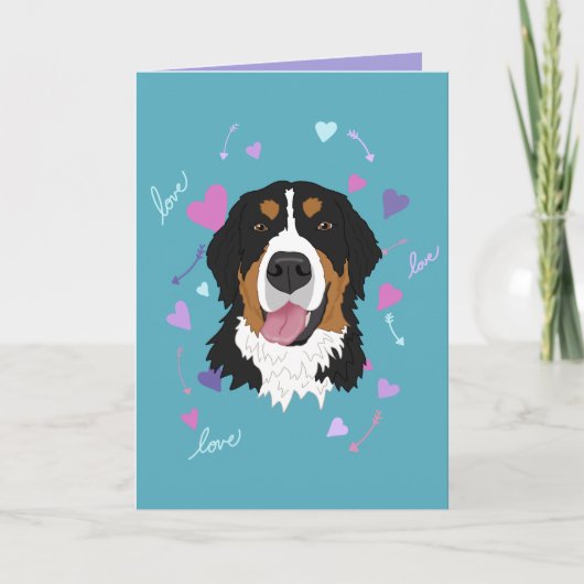 Bernese Mountain Dog Valentijnsdag Kaart (Voorkant)