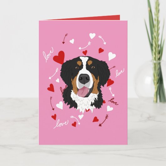 Bernese Mountain Dog Valentijnsdag Kaart (Voorkant)