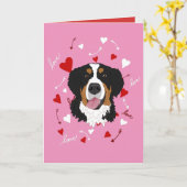 Bernese Mountain Dog Valentijnsdag Kaart (Gele Bloem)