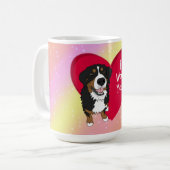 Bernese Mountain Dog Valentijnsdag Koffiemok (Voorkant links)