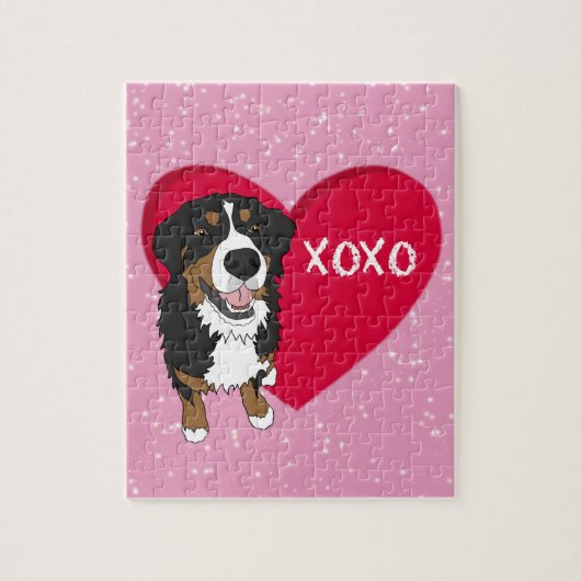 Bernese Mountain Dog Valentijnsdag Legpuzzel (Verticaal)