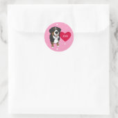 Bernese Mountain Dog Valentijnsdag Ronde Sticker (Tas)
