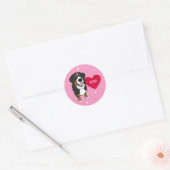 Bernese Mountain Dog Valentijnsdag Ronde Sticker (Envelop)