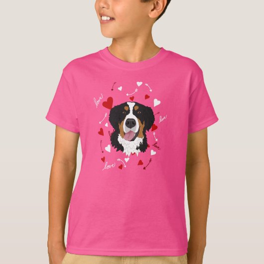 Bernese Mountain Dog Valentijnsdag T-shirt (Voorkant)