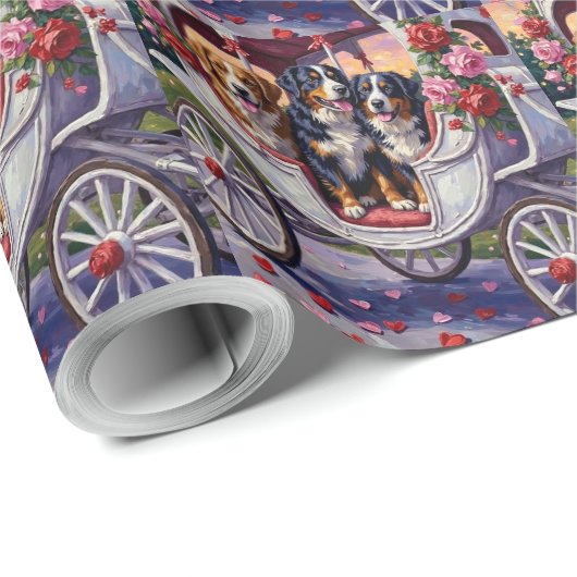 Bernese Mountain Dog Valentine's Day Cadeaupapier (Rol Hoek)