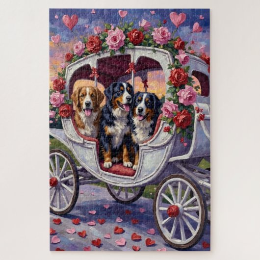 Bernese Mountain Dog Valentine's Day Legpuzzel (Verticaal)