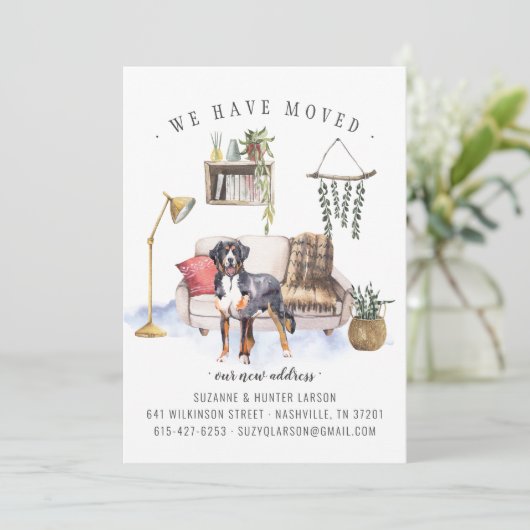 Bernese Mountain Dog | Verplaatsingsaankondiging Aankondiging (Staand voorkant)