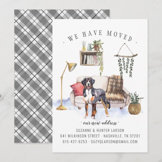 Bernese Mountain Dog | Verplaatsingsaankondiging Aankondiging (Voorkant / Achterkant)