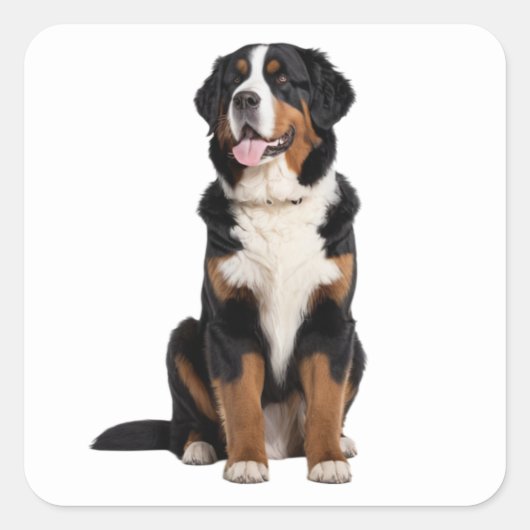 Bernese Mountain Dog Vierkante Sticker (Voorkant)