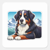 Bernese Mountain Dog Vierkante Sticker (Voorkant)