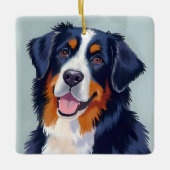Bernese Mountain Dog | Watercolor Painting Keramisch Ornament (Voorkant)