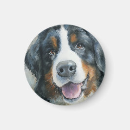 Bernese Mountain dog watercolor portret Magneet