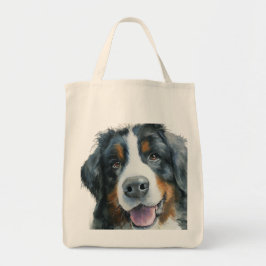 Bernese Mountain dog watercolor portret Tote Bag