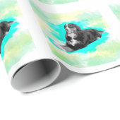 Bernese Mountain Dog Waterverf Art Cadeaupapier (Rol Hoek)