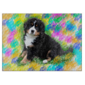 Bernese Mountain Dog Waterverf Art Painting Snijplank (Voorkant)