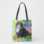 Bernese Mountain Dog Waterverf Art Painting Tote Bag (Voorkant)