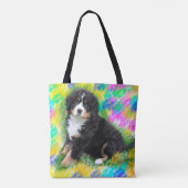 Bernese Mountain Dog Waterverf Art Painting Tote Bag (Achterkant)