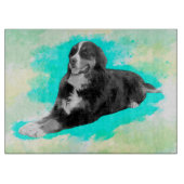 Bernese Mountain Dog Waterverf Art Snijplank (Voorkant)
