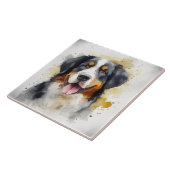 Bernese Mountain Dog Waterverf Art Tegeltje (Zijkant)