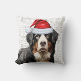 Bernese Mountain Dog Waterverf Kerstmis Kussen