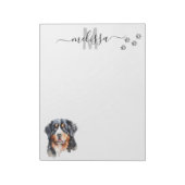 Bernese Mountain Dog Waterverf Monogram Notitieblok (Linkerzijde)