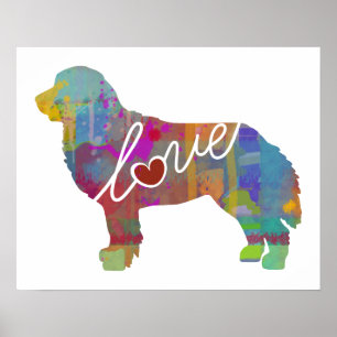 Bernese Mountain Dog Waterverf Poster