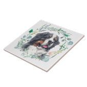 Bernese Mountain Dog Waterverf Wreath Tegeltje (Zijkant)