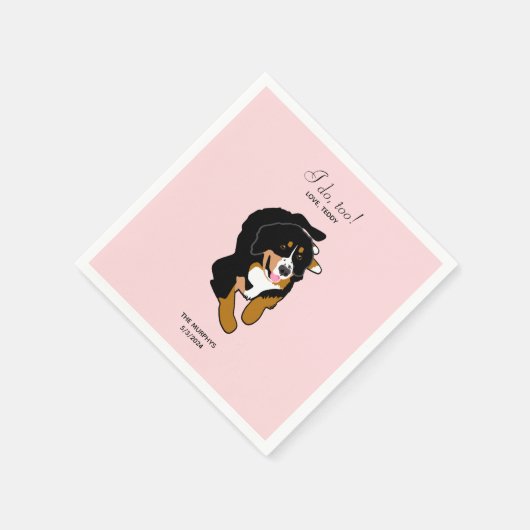 Bernese Mountain Dog Wedding Cocktail Napkins Servet (Hoek)