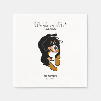 Bernese Mountain Dog Wedding Cocktail Napkins Servet