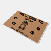 Bernese Mountain Dog Welcome Home Personalized     Deurmat (Schuin)