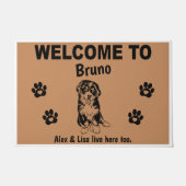 Bernese Mountain Dog Welcome Home Personalized Deurmat (Voorkant)