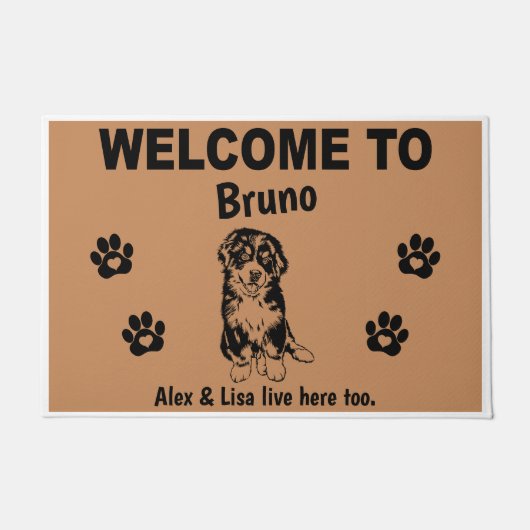 Bernese Mountain Dog Welcome Home Personalized     Deurmat (Voorkant)