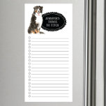 Bernese Mountain Dog-winkellijst Magnetisch Notitieblok<br><div class="desc">Schattige dingen om Bernese Mountain Dog te halen met een zwart lijst op basis van jouw naam.</div>