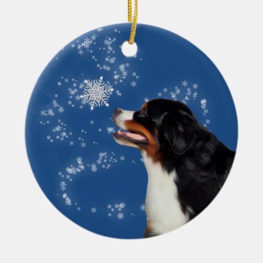 Bernese Mountain Dog Winter Ornament (Voorkant)