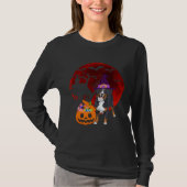 Bernese Mountain Dog with witch hat Candy Pumpkin  T-shirt (Voorkant)