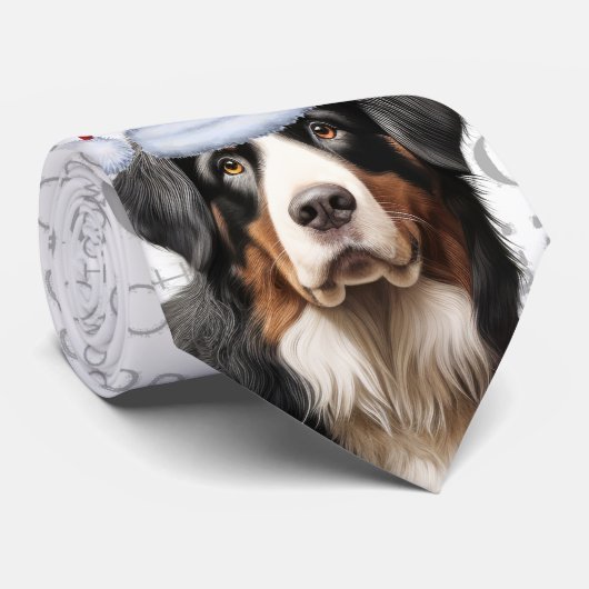 Bernese Mountain Dog Wof Kerstmis Pet Lover Stropdas (Opgerold)