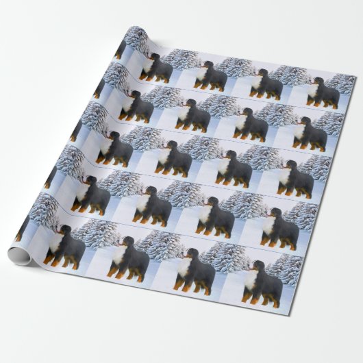 Bernese Mountain Dog Wrapping Paper Cadeaupapier (Uitgerold)