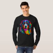 Bernese Mountain Dog Yellow Pink Orange Blue Green T-shirt (Voorkant volledig)