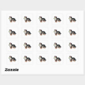Bernese Mountain Dog Zombie Halloween Vierkante Sticker (Vel)