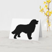Bernese Mountain Dog (zwart silhouet) Kaart (Gele Bloem)