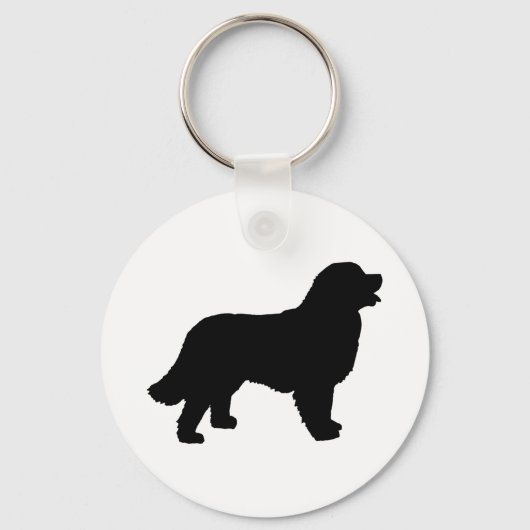 Bernese Mountain Dog (zwart silhouet) Sleutelhanger (Voorkant)