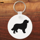 Bernese Mountain Dog (zwart silhouet) Sleutelhanger (Voorkant)