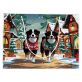 Bernese Mountain Dogs Christmas Snow Holiday Groot Cadeauzakje (Achterkant)