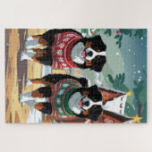 Bernese Mountain Dogs Christmas Snow Holiday Legpuzzel (Horizontaal)
