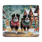 Bernese Mountain Dogs Christmas Snow Holiday Snijplank (Voorkant)