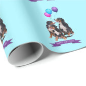 Bernese Mountain Dogs Happy Birthday Cadeaupapier (Rol Hoek)