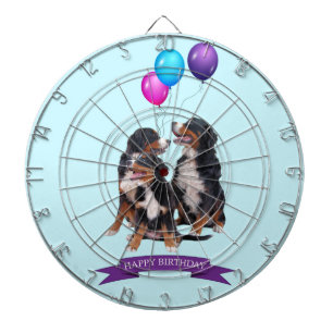 Bernese Mountain Dogs Happy Birthday Dartbord