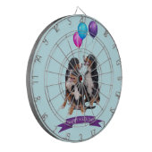 Bernese Mountain Dogs Happy Birthday Dartbord (Voorkant Links)